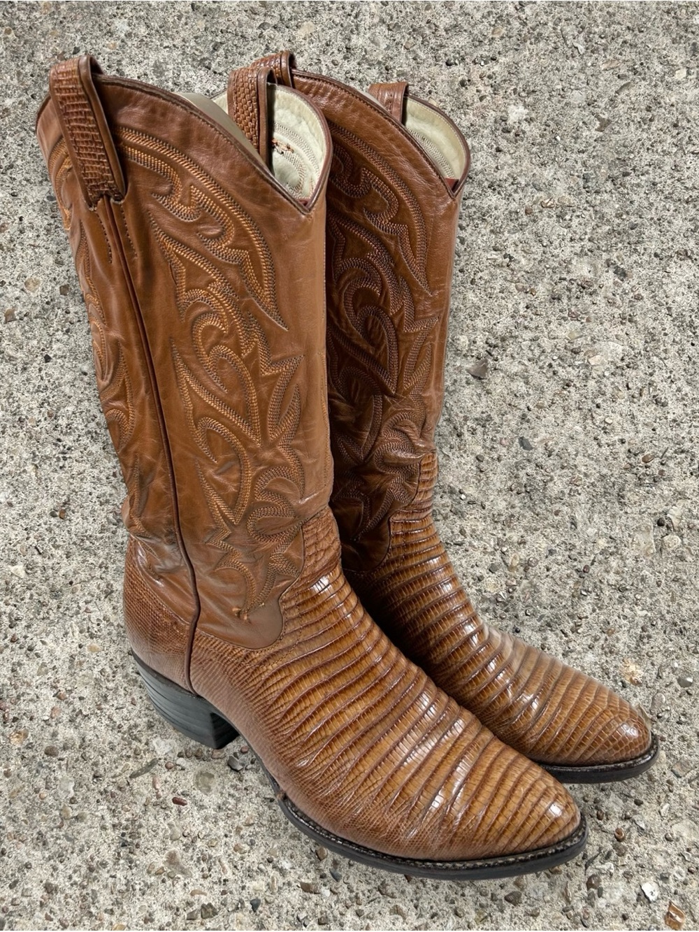SAMS WESTERN WEAR vintage 80s teju lizard skin western boots